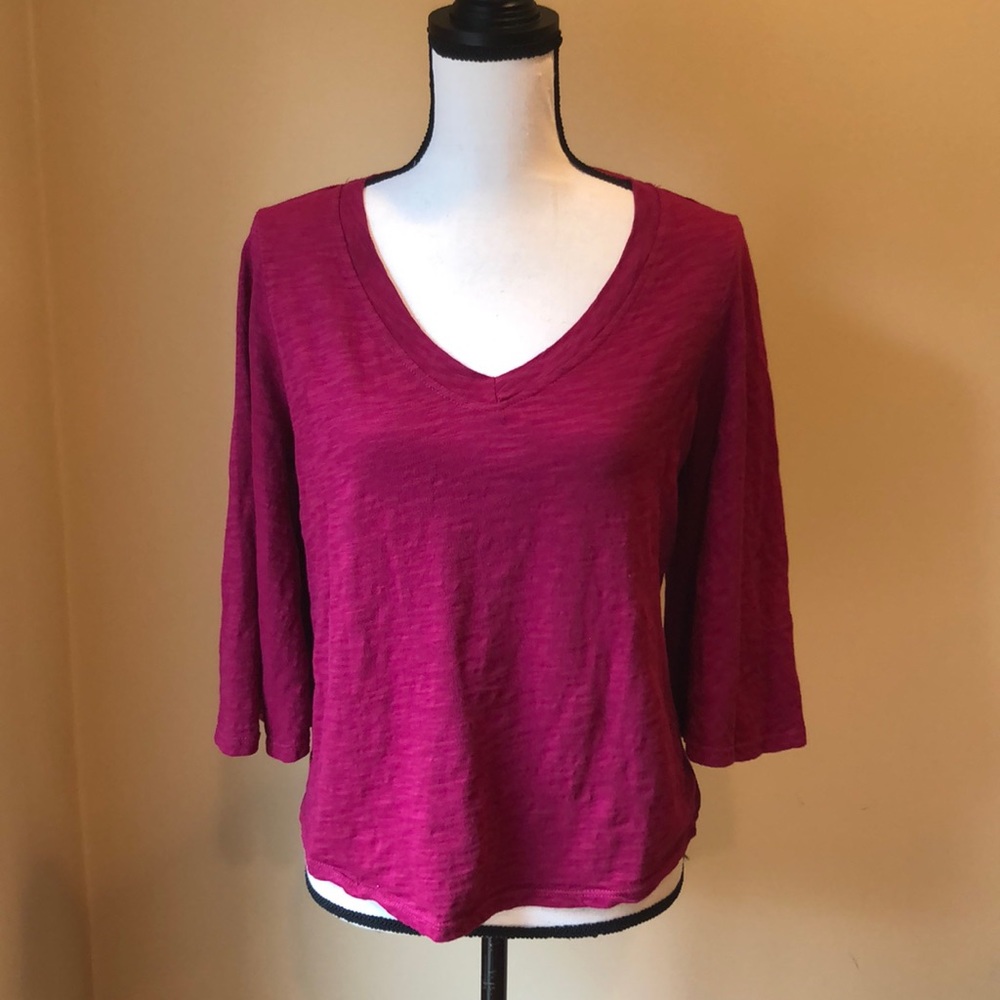 Anthropologie Meadow Rue Pink Bell Sleeve Top